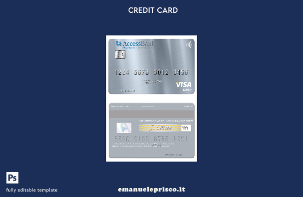 modello di carta di debito visto Tanzania AccessBank in stile verificato
